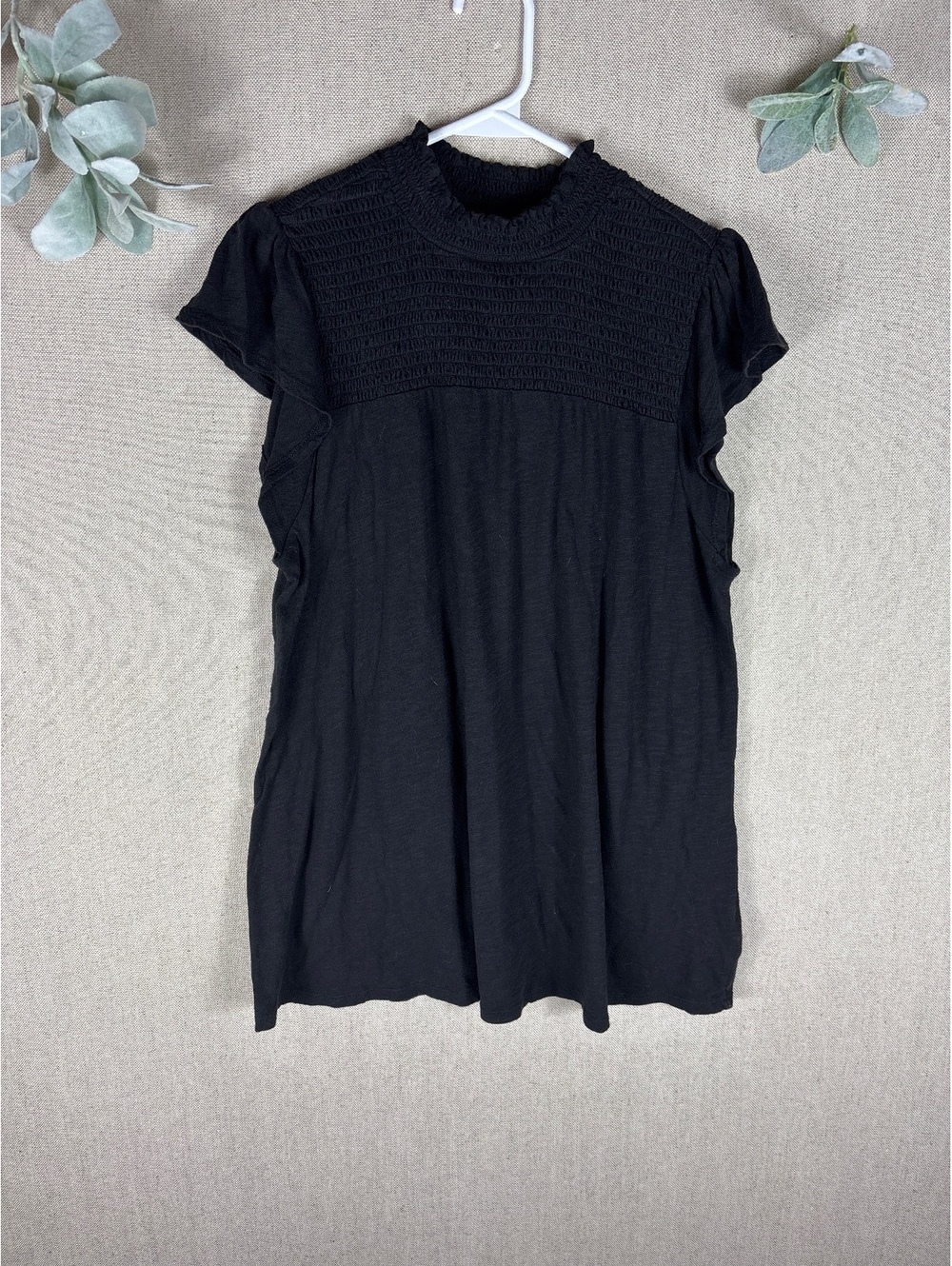 Torrid > Black High Frill Neck Short Sleeve Top 0/L
